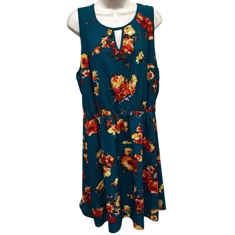 Stitch Fix Market and Spruce women’s summer dress teal floral size 2x